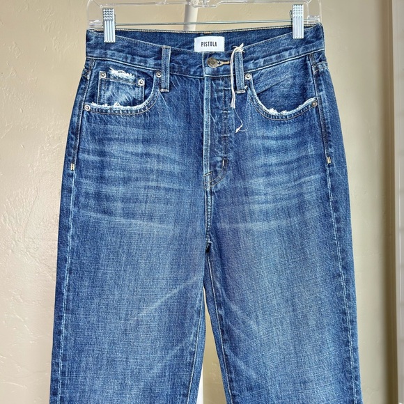 Pistola High Rise Straight Leg Jeans Denim Button Fly Size 26 - Picture 3 of 10